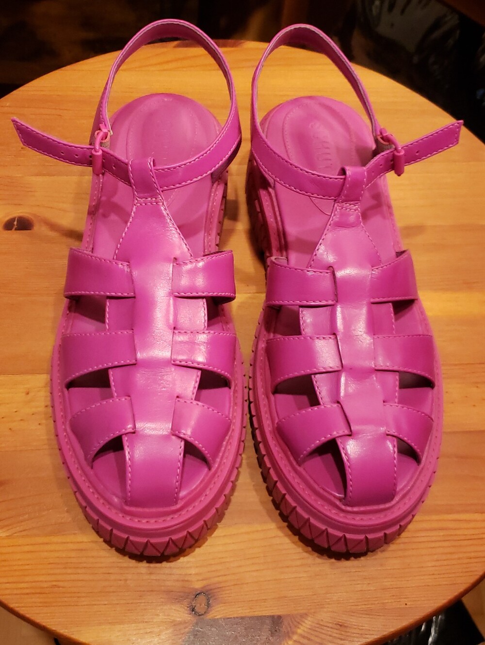 Schutz Beatrix Nappa Leather Platform Fisherman Sandal Size 9.5 - Picture 2 of 6